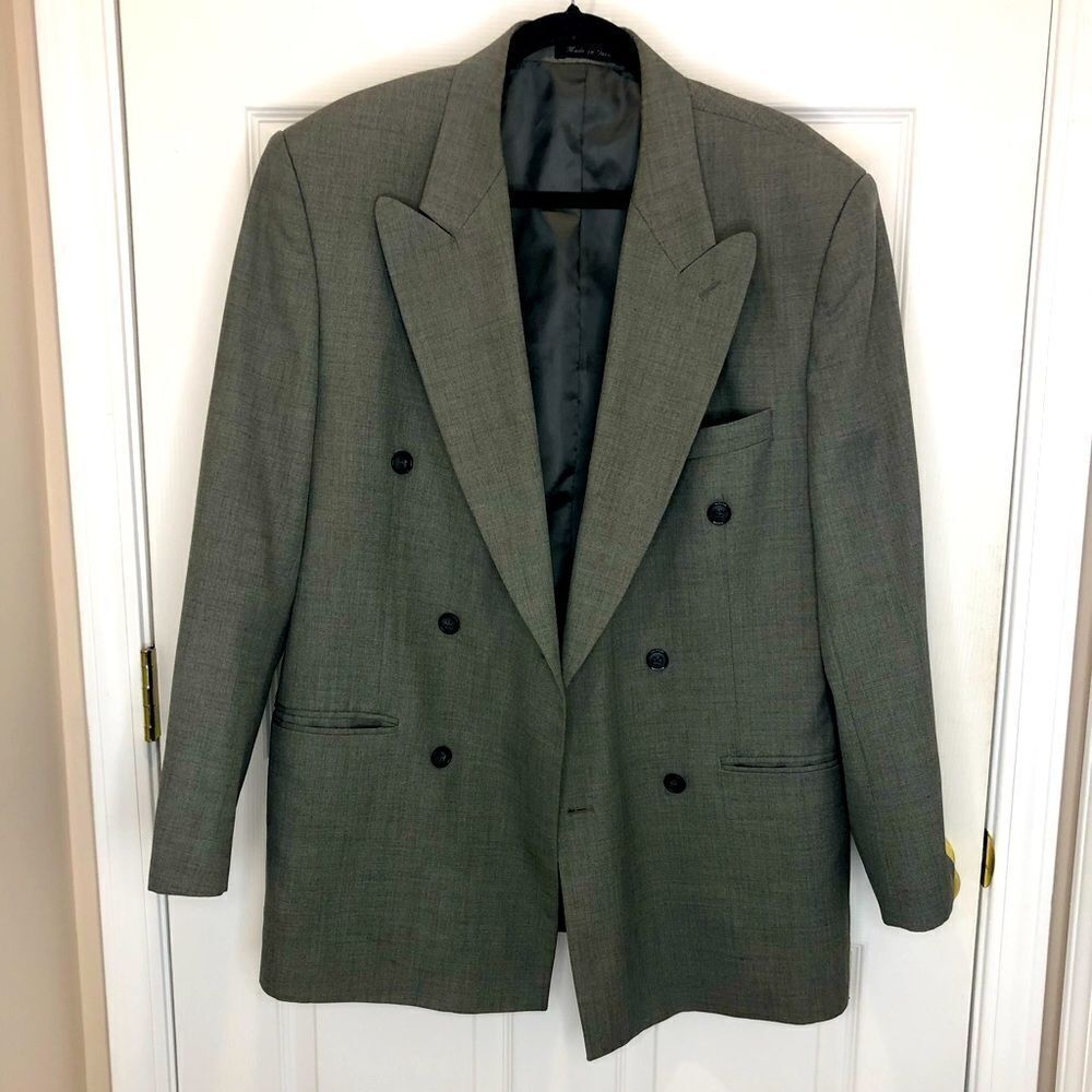 Mazzoni gray button front blazer suit jacket size 42L